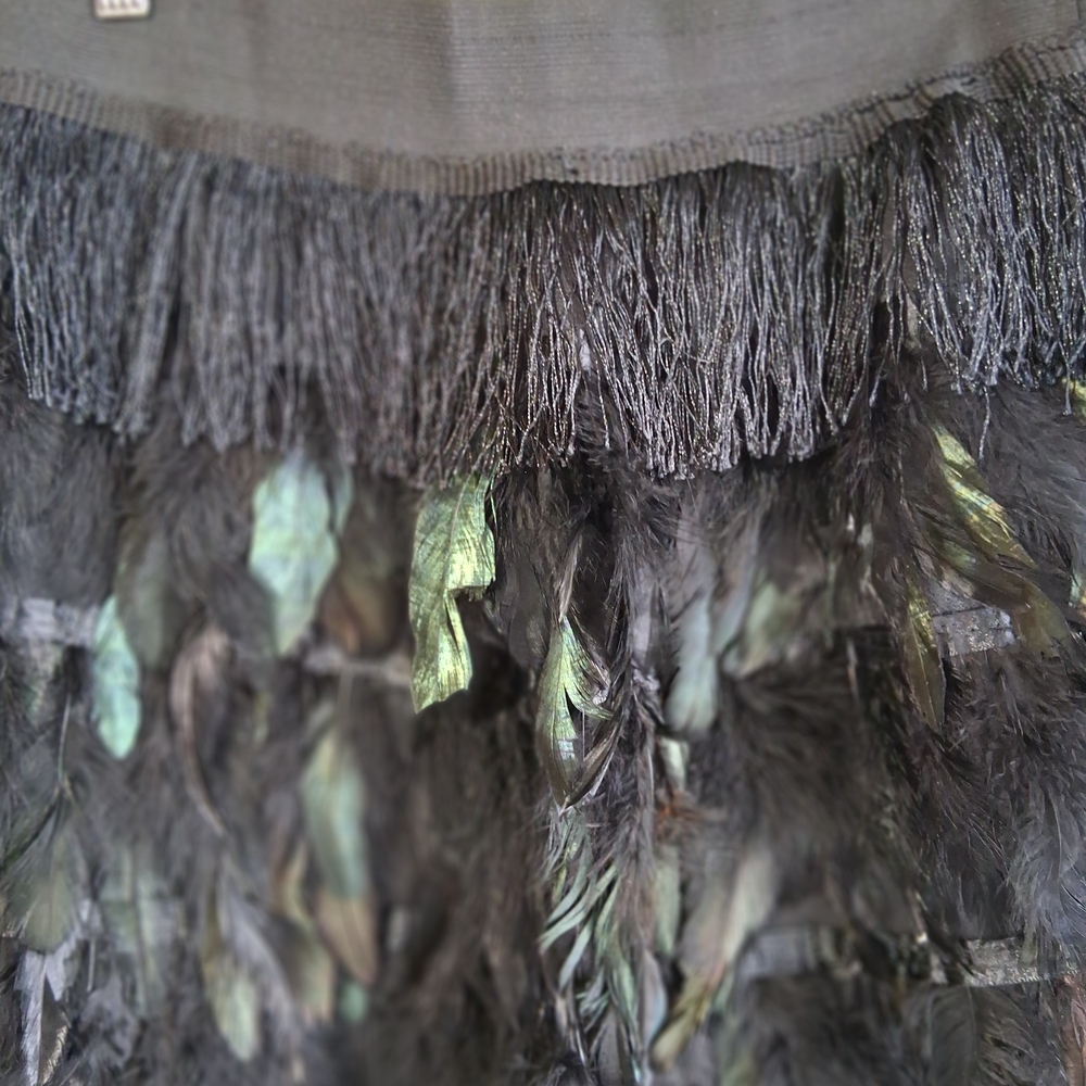 Gracia Feather Mini Skirt In Black Sz. M Boho Festival Party - Picture 6 of 14